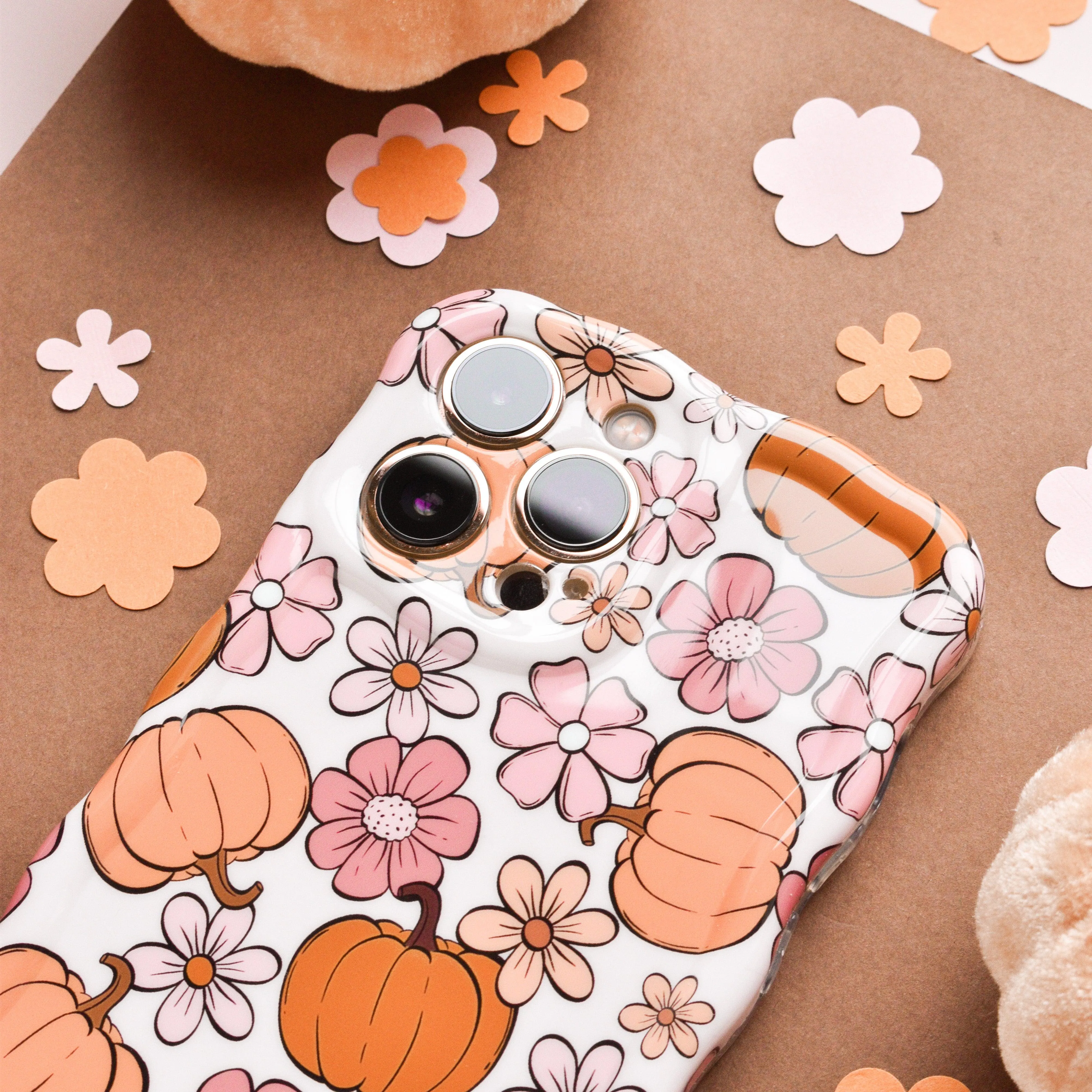 Wavy Phone Case - Pumpkin Meadow Durable Edge