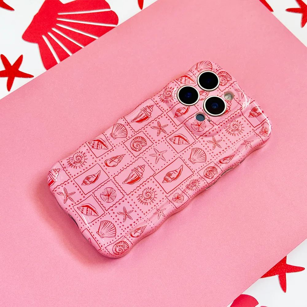 Wavy Phone Case - Seashell Riviera Lightweight Protection Matte Pattern Design